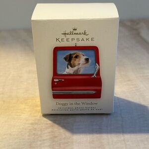 Hallmark Keepsake Doggy in the Window Ornament - Red and White